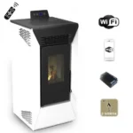 Poêle à granulés gainable Courmayeur 8,74 kW blanc avec Wi-Fi